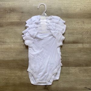0-3 month 5 pack white onesies